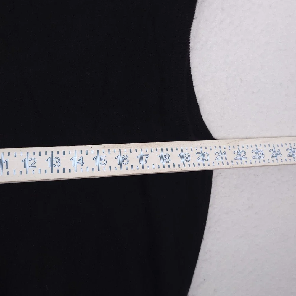 Impermeable Platinum Sweater Vest Mens L Black 2 Ply Cashmere V-Neck Luxury